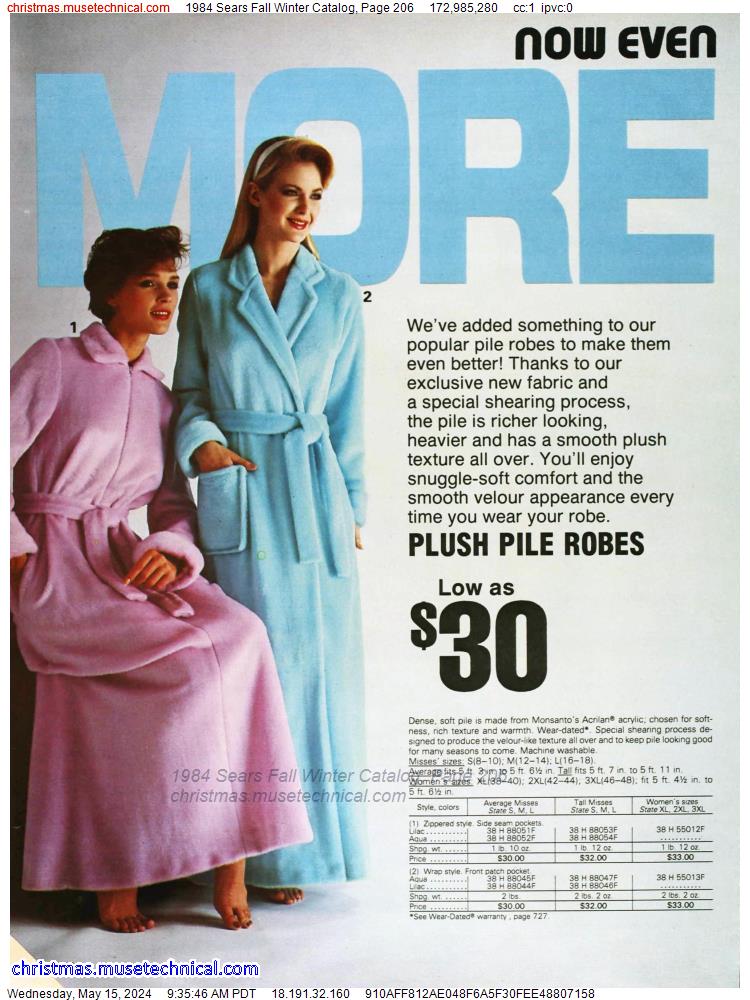 1984 Sears Fall Winter Catalog, Page 206