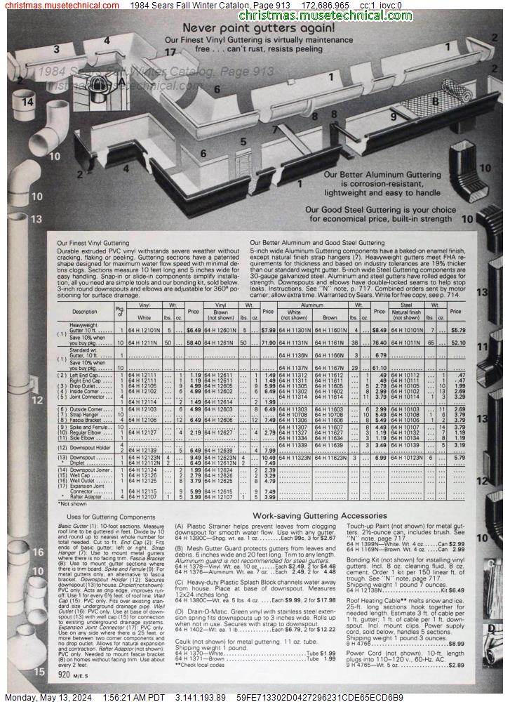 1984 Sears Fall Winter Catalog, Page 913