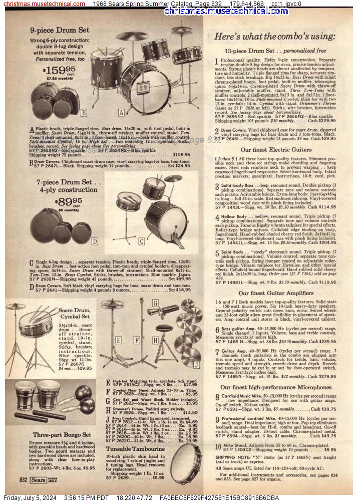 1968 Sears Spring Summer Catalog, Page 832