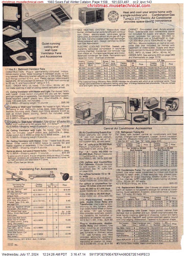 1983 Sears Fall Winter Catalog, Page 1108