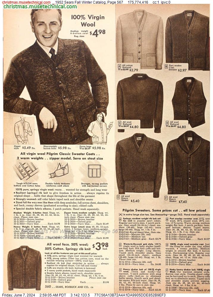 1952 Sears Fall Winter Catalog, Page 567