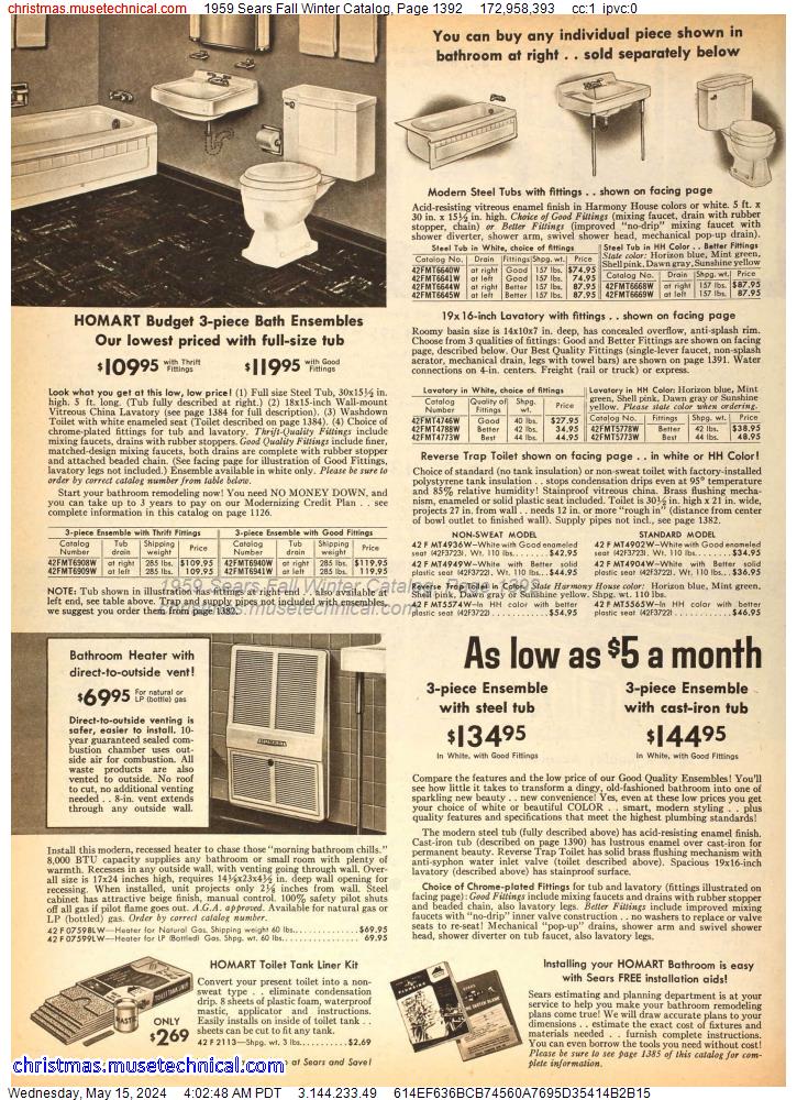 1959 Sears Fall Winter Catalog, Page 1392