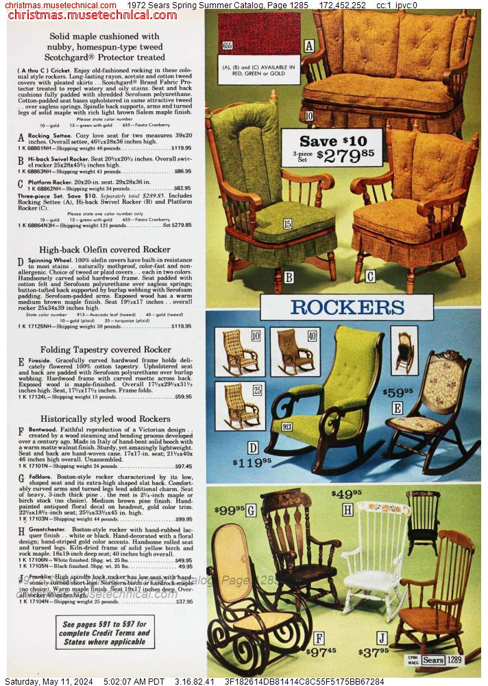 1972 Sears Spring Summer Catalog, Page 1285