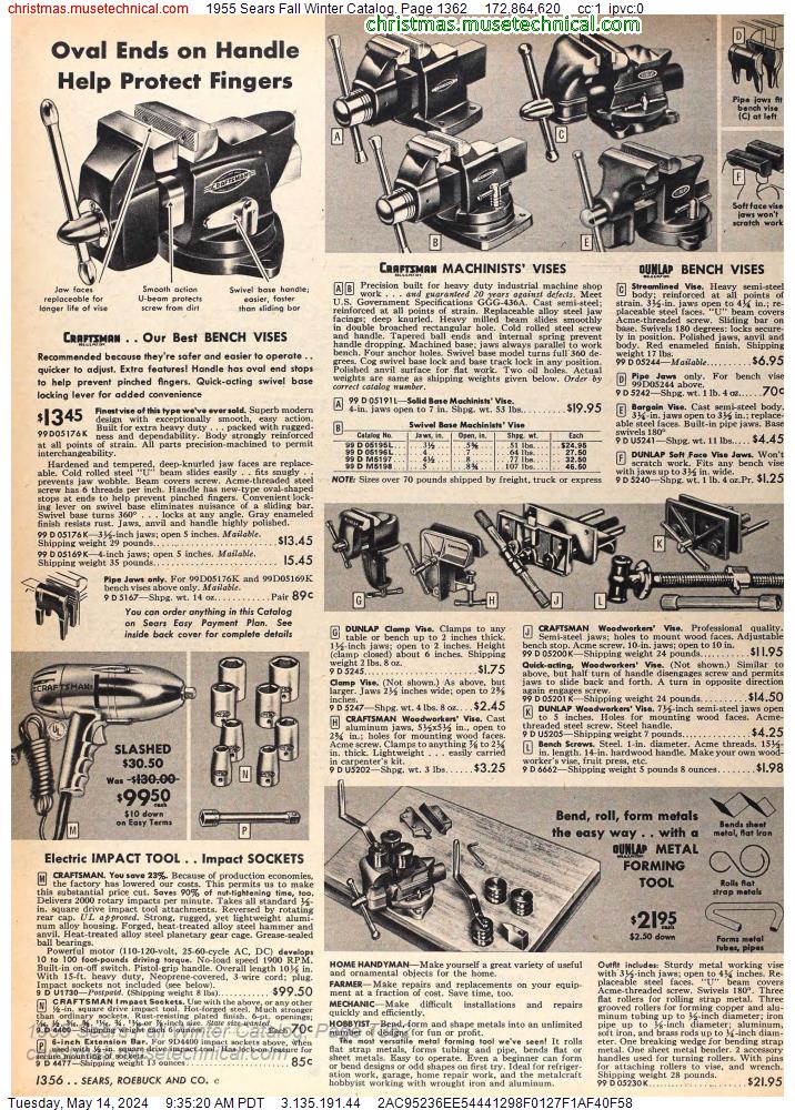 1955 Sears Fall Winter Catalog, Page 1362