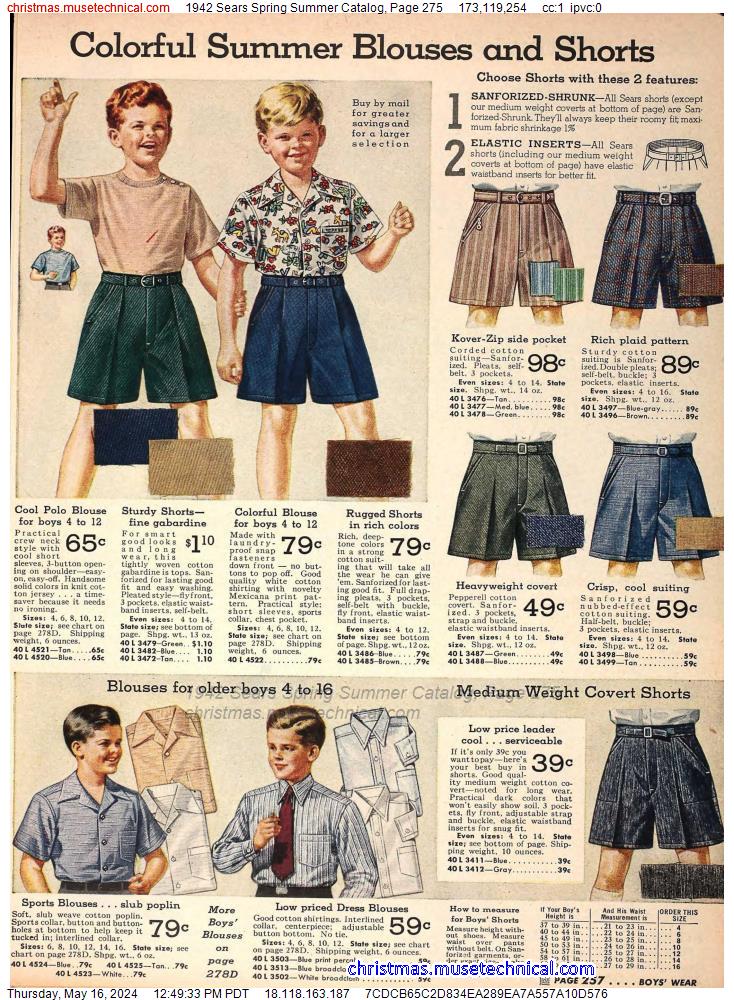 1942 Sears Spring Summer Catalog, Page 275