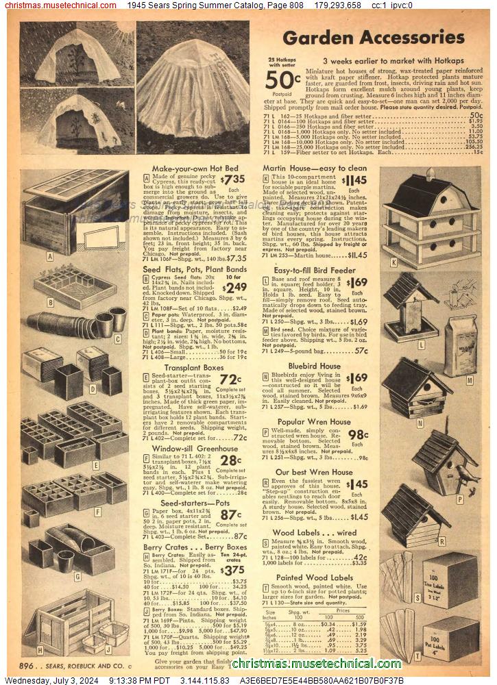 1945 Sears Spring Summer Catalog, Page 808