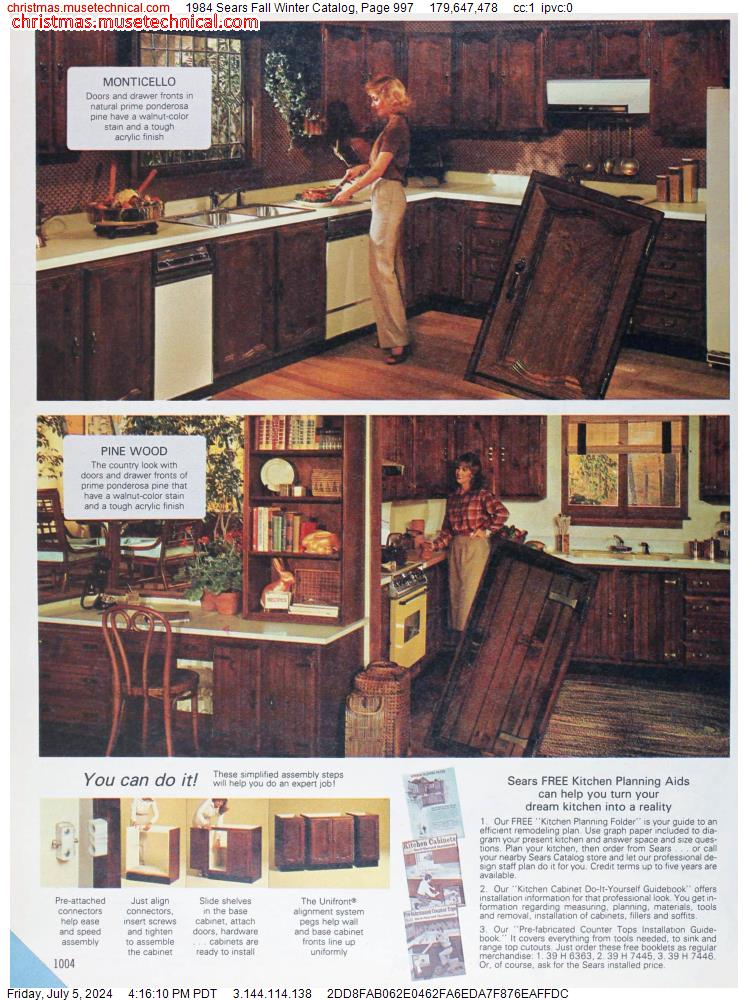 1984 Sears Fall Winter Catalog, Page 997
