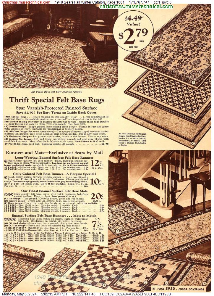 1940 Sears Fall Winter Catalog, Page 1001