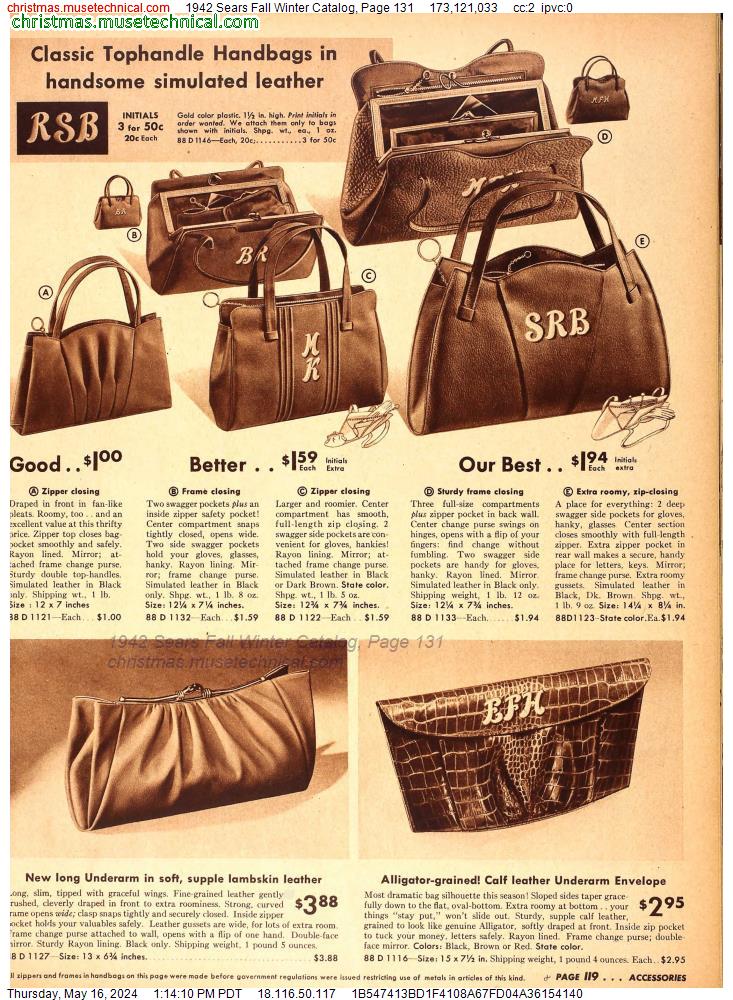 1942 Sears Fall Winter Catalog, Page 131