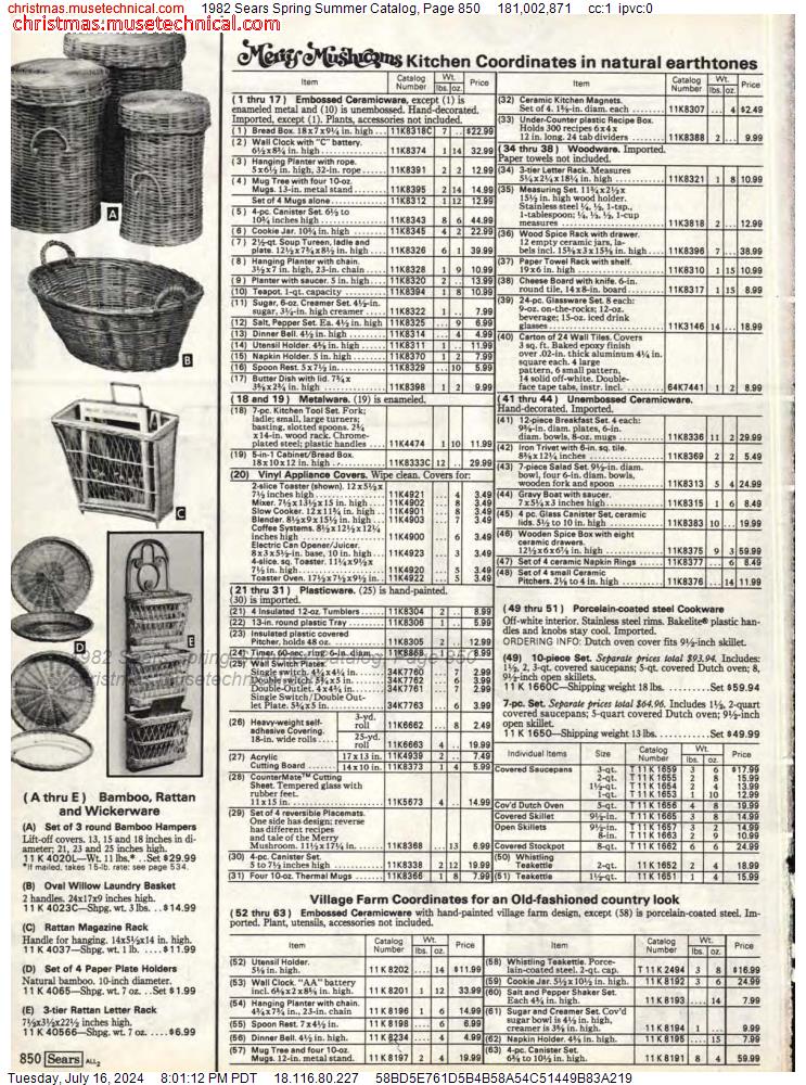 1982 Sears Spring Summer Catalog, Page 850