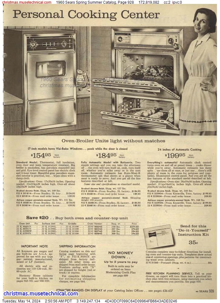 1960 Sears Spring Summer Catalog, Page 928