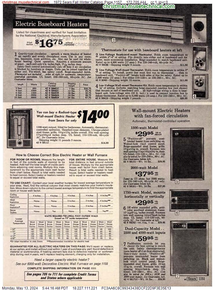 1972 Sears Fall Winter Catalog, Page 1157
