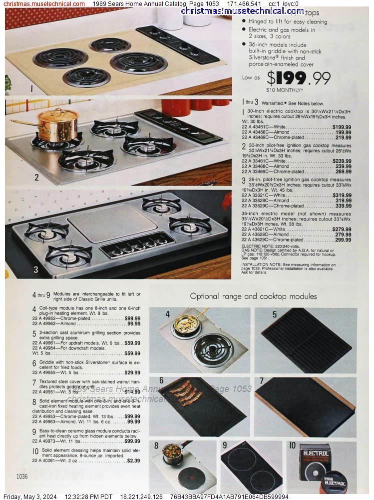 1989 Sears Home Annual Catalog, Page 1053