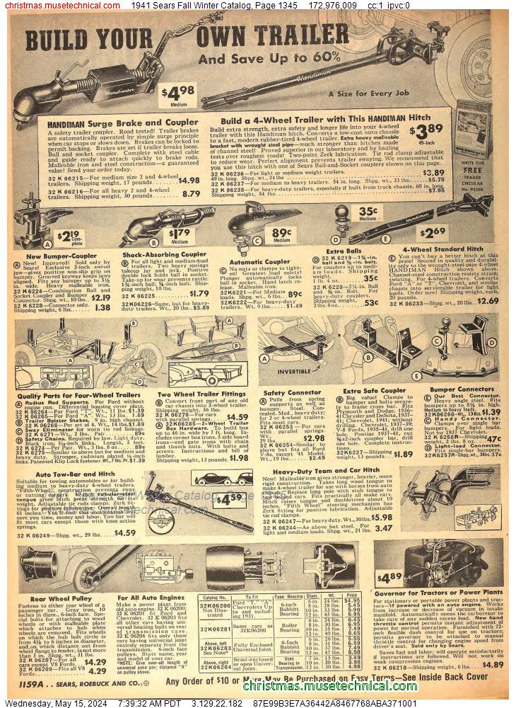 1941 Sears Fall Winter Catalog, Page 1345