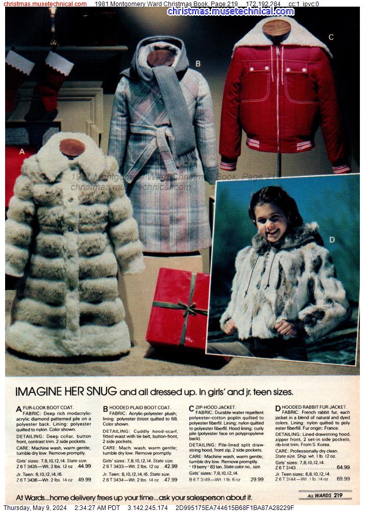 1981 Montgomery Ward Christmas Book, Page 219