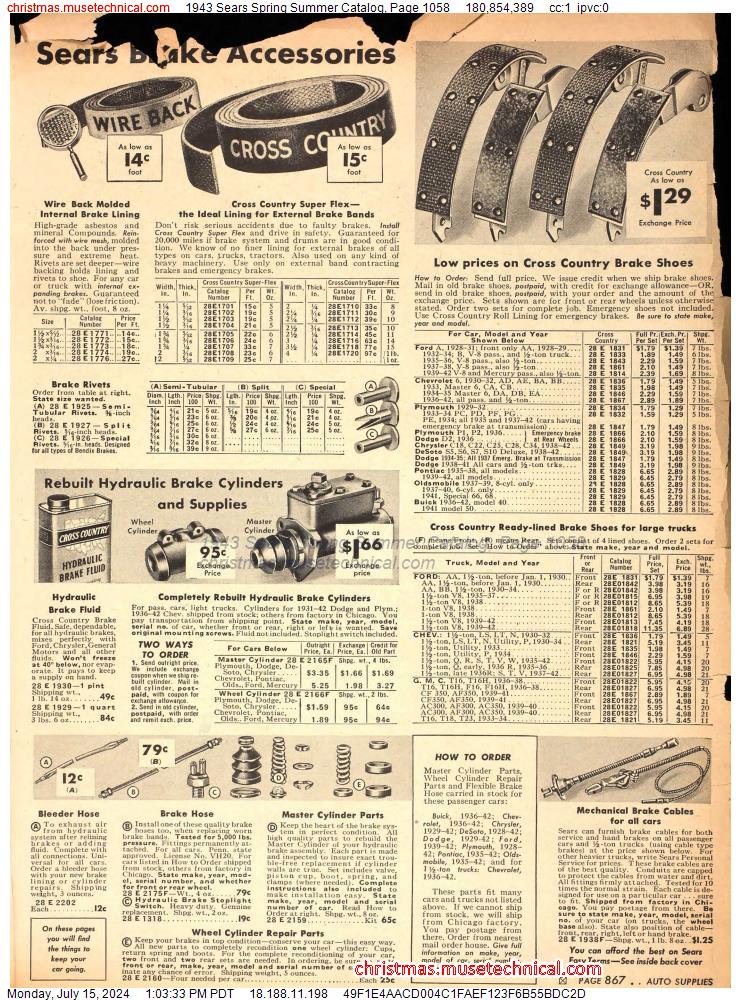 1943 Sears Spring Summer Catalog, Page 1058