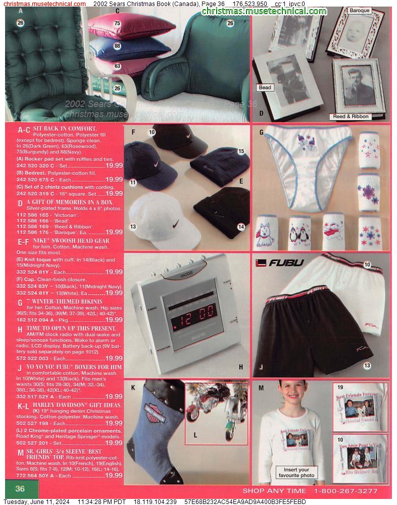2002 Sears Christmas Book (Canada), Page 36