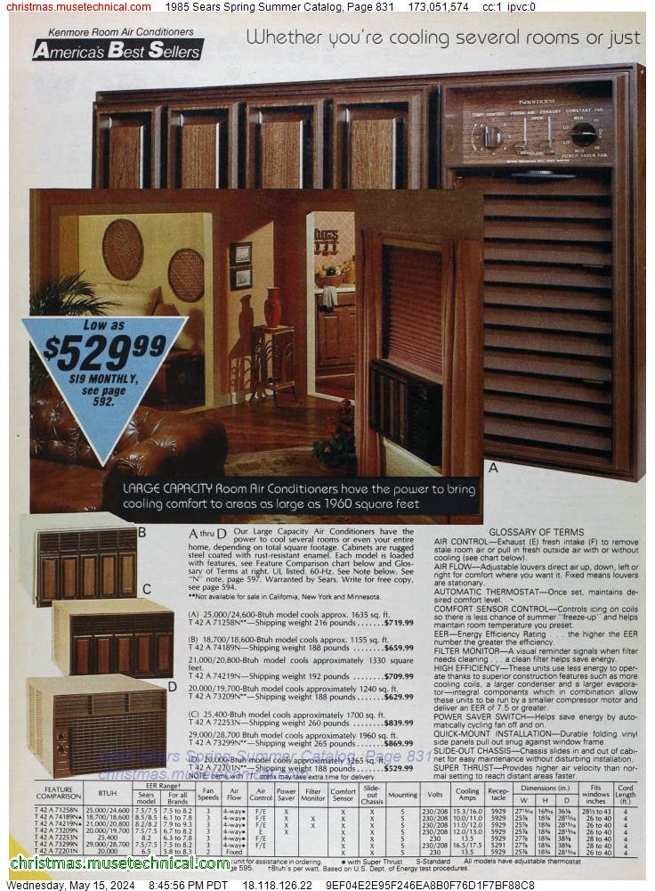 1985 Sears Spring Summer Catalog, Page 831