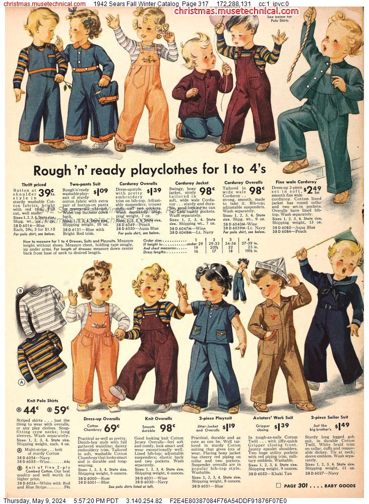 1942 Sears Fall Winter Catalog, Page 317