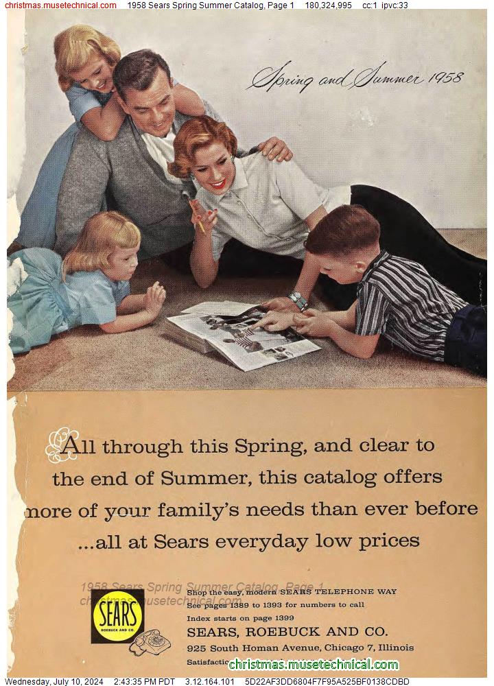 1958 Sears Spring Summer Catalog, Page 1