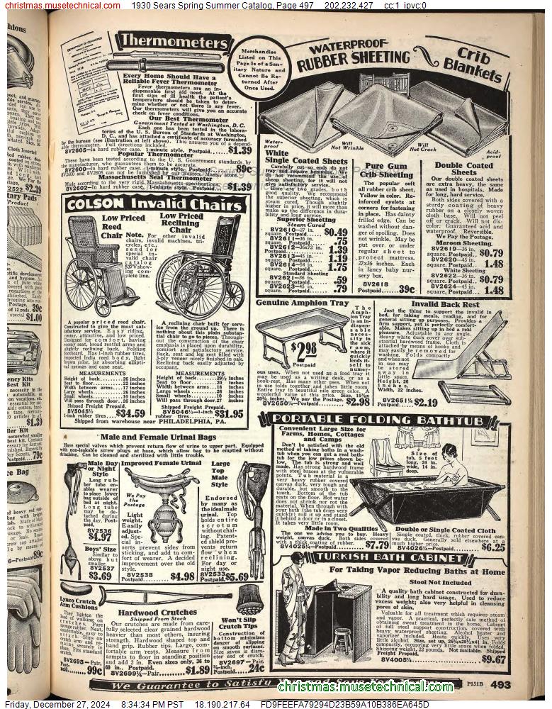 1930 Sears Spring Summer Catalog, Page 497