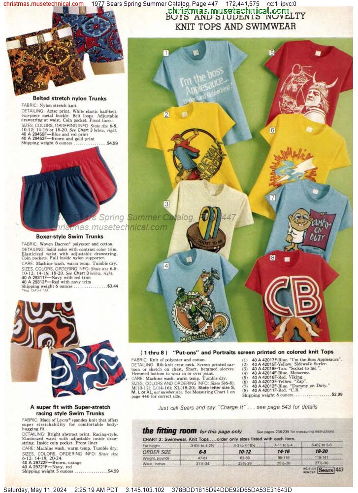 1977 Sears Spring Summer Catalog, Page 447