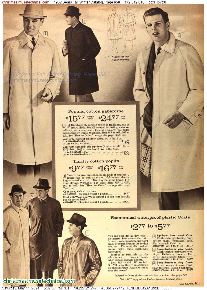 1962 Sears Fall Winter Catalog, Page 658