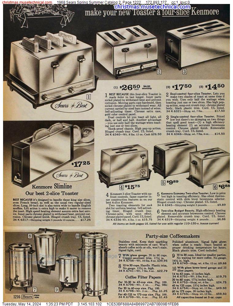 1968 Sears Spring Summer Catalog 2, Page 1222