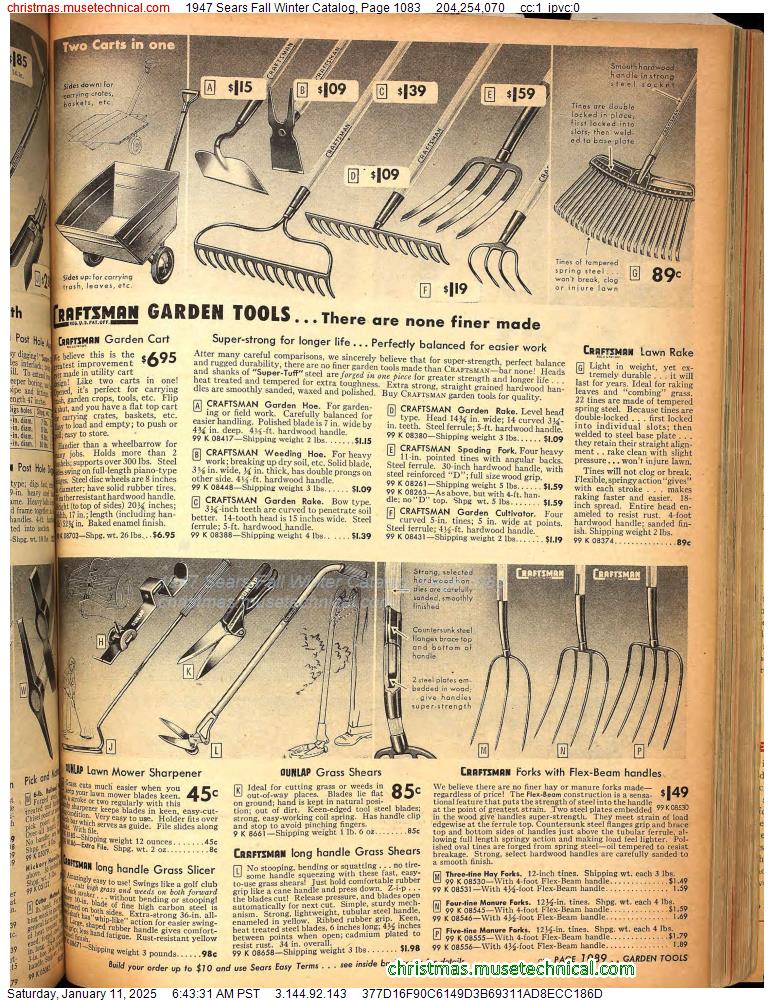 1947 Sears Fall Winter Catalog, Page 1083