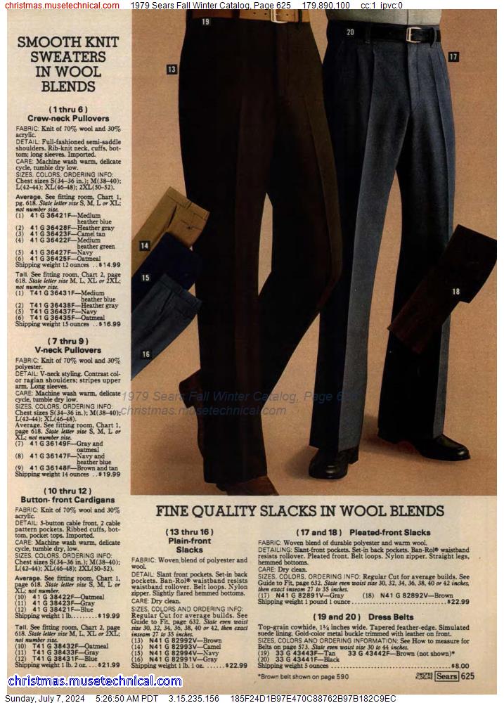 1979 Sears Fall Winter Catalog, Page 625