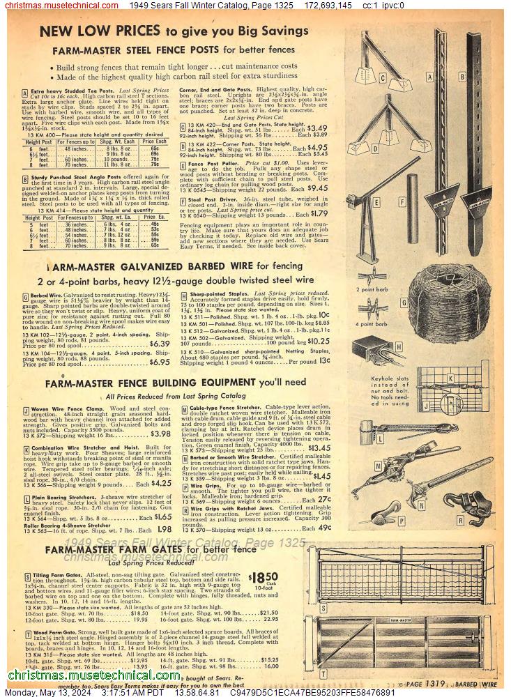 1949 Sears Fall Winter Catalog, Page 1325