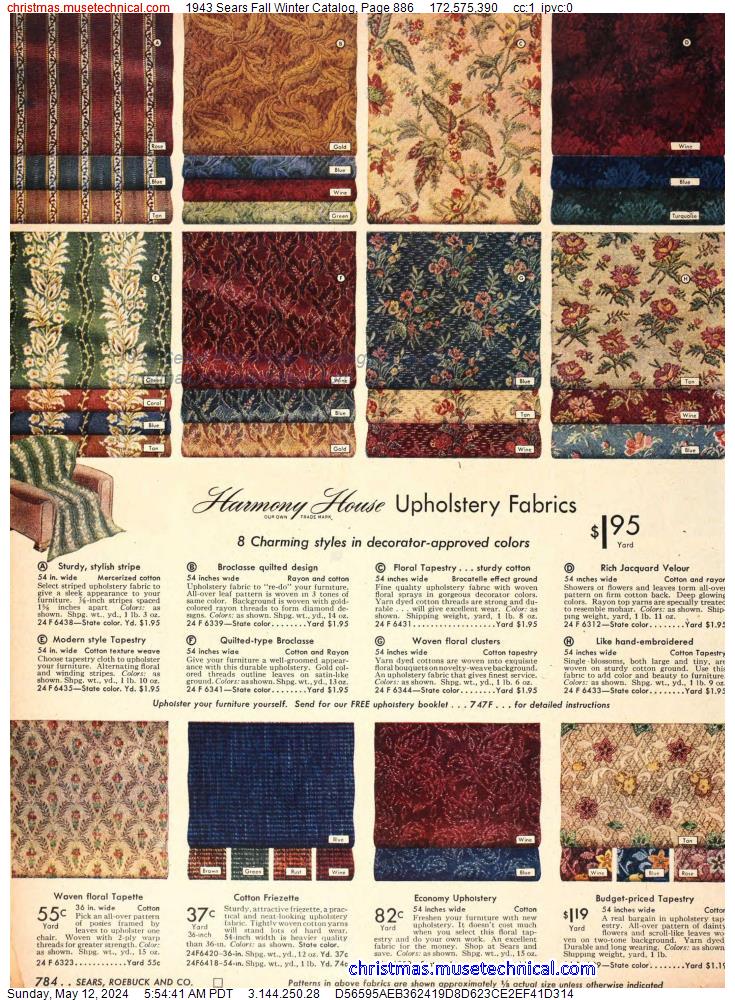 1943 Sears Fall Winter Catalog, Page 886