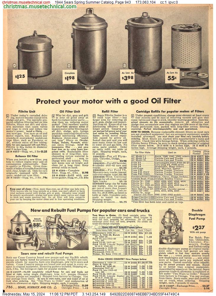 1944 Sears Spring Summer Catalog, Page 943