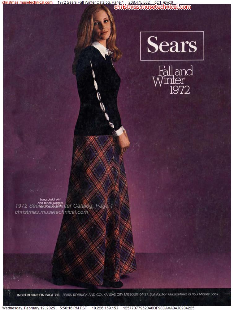 1972 Sears Fall Winter Catalog, Page 1