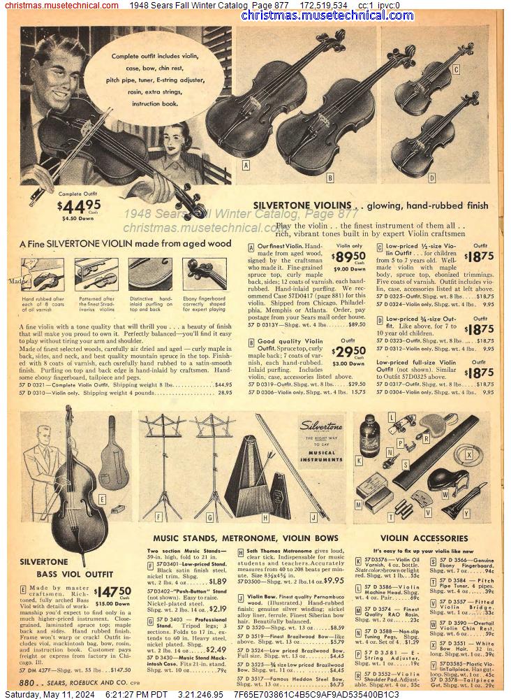 1948 Sears Fall Winter Catalog, Page 877