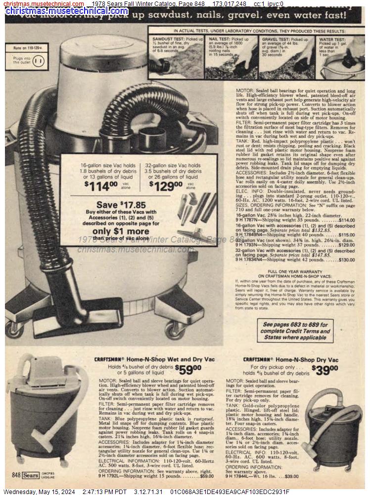 1978 Sears Fall Winter Catalog, Page 848