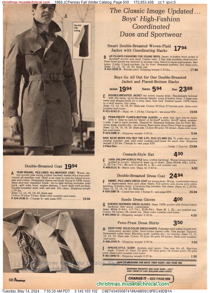 1969 JCPenney Fall Winter Catalog, Page 500