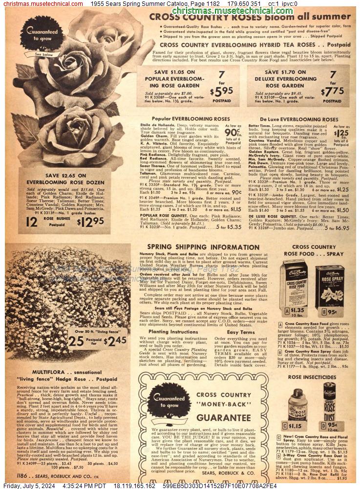 1955 Sears Spring Summer Catalog, Page 1182