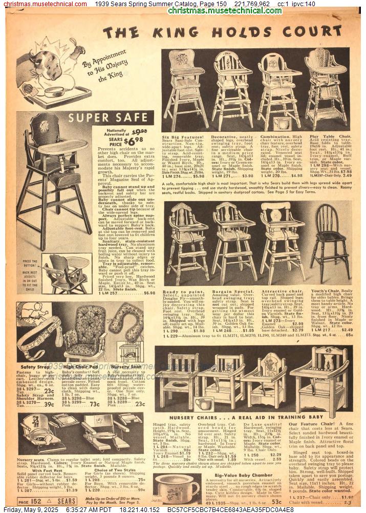 1939 Sears Spring Summer Catalog, Page 150