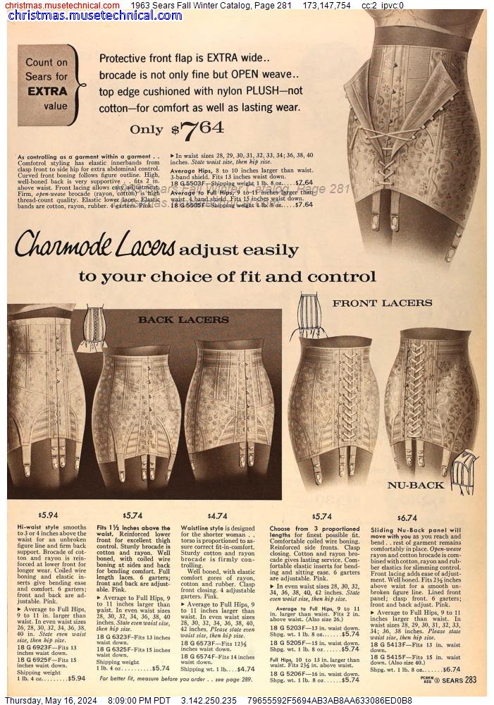 1963 Sears Fall Winter Catalog, Page 281