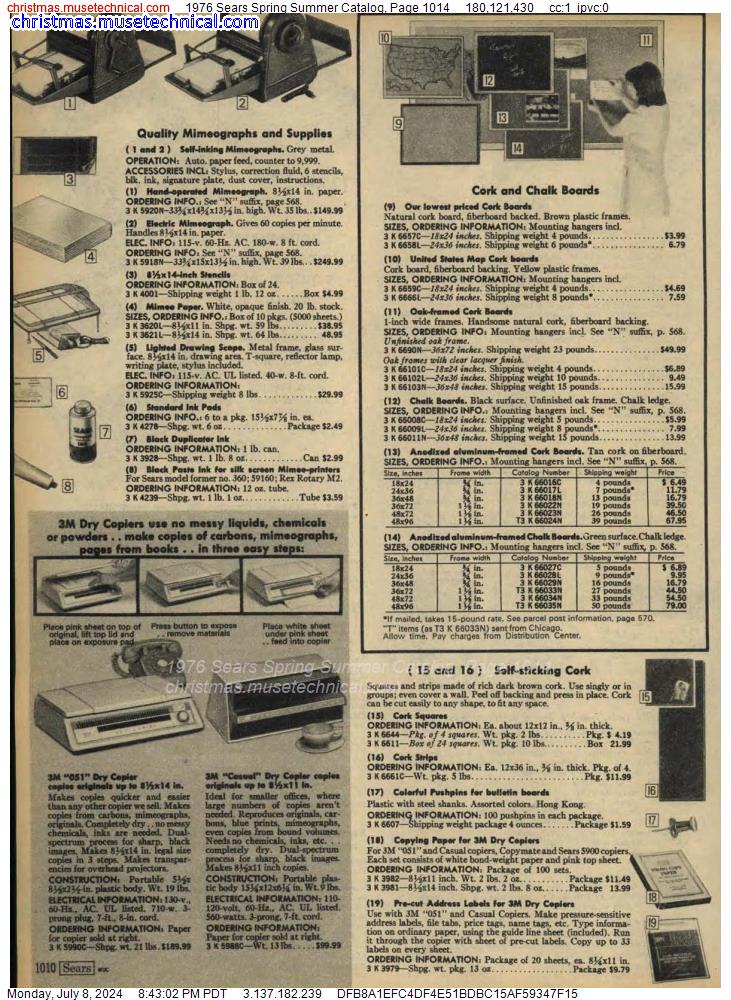 1976 Sears Spring Summer Catalog, Page 1014