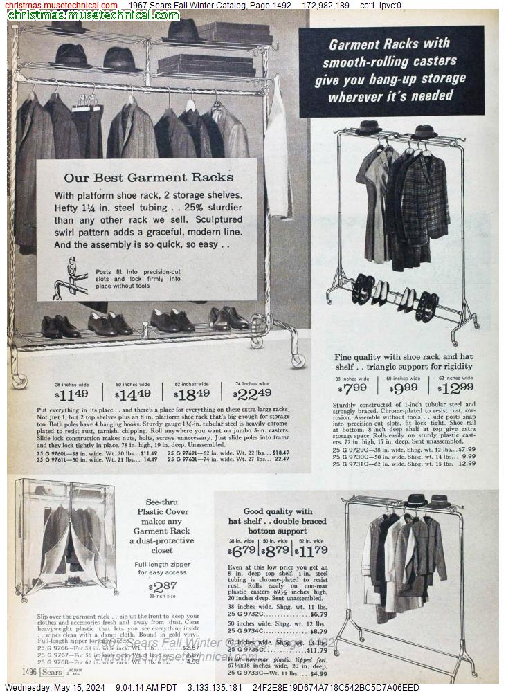 1967 Sears Fall Winter Catalog, Page 1492