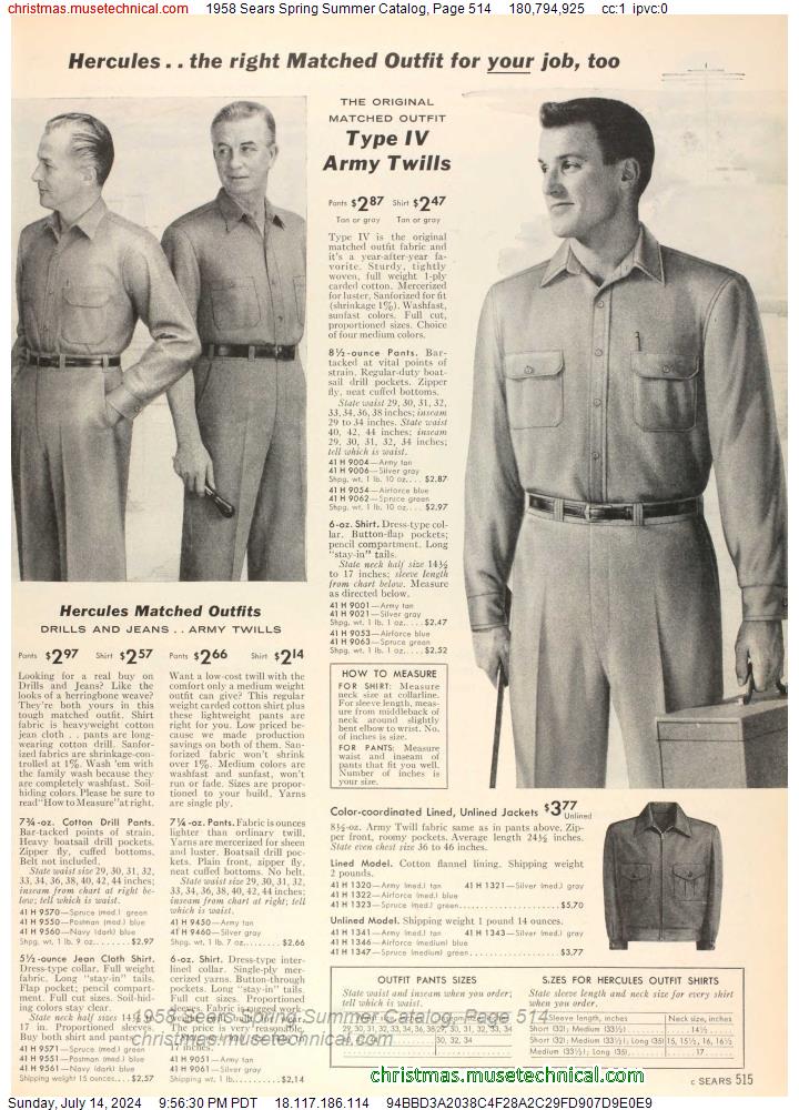 1958 Sears Spring Summer Catalog, Page 514