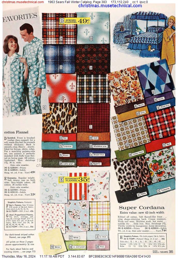 1963 Sears Fall Winter Catalog, Page 383