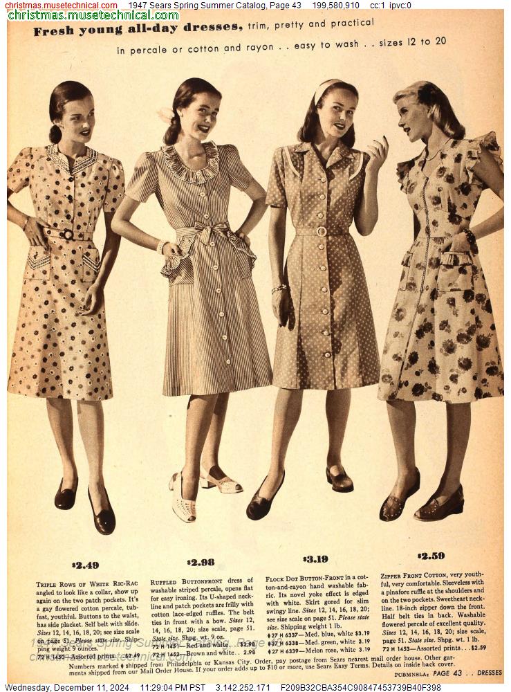 1947 Sears Spring Summer Catalog, Page 43