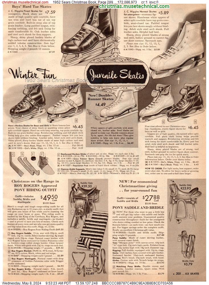 1952 Sears Christmas Book, Page 289