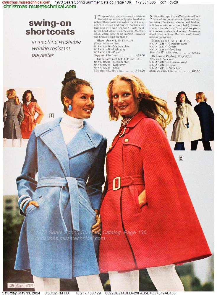1973 Sears Spring Summer Catalog, Page 136