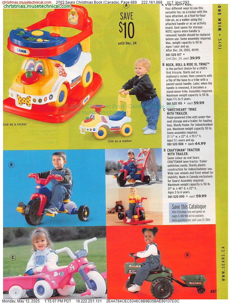 2003 Sears Christmas Book (Canada), Page 889