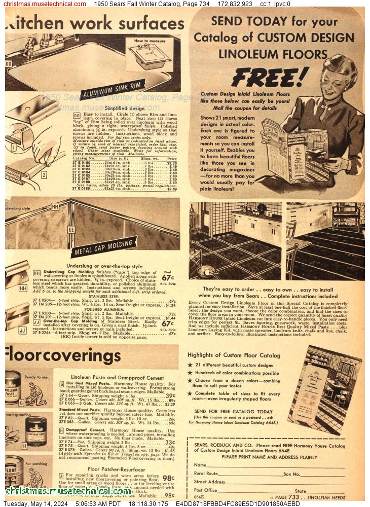 1950 Sears Fall Winter Catalog, Page 734