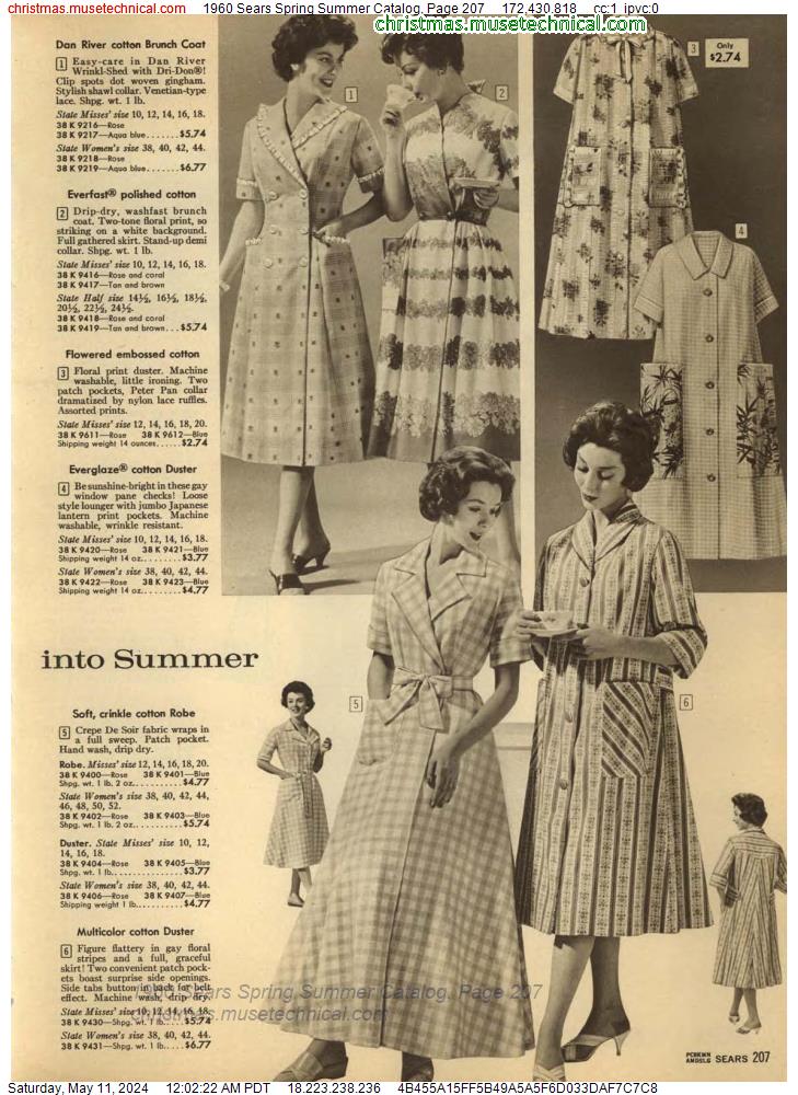 1960 Sears Spring Summer Catalog, Page 207